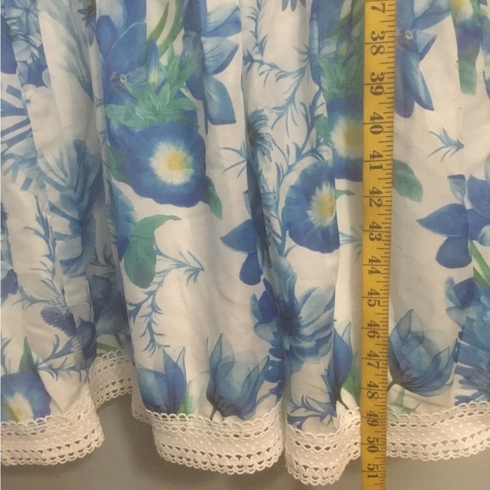 Dahlia Floral Lace-Trim Blue Maxi Dress - Picture 5 of 13